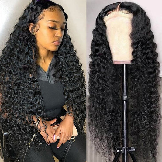 Curly Human Hair Lace Closure Wig